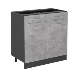 Vicco Meuble cuisine Béton 80cm sans PT