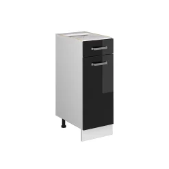 Vicco Meuble cuisine Noir Haute brillance 30cm sans PT