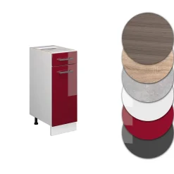 Vicco Meuble cuisine Rouge brillant 30cm sans PT