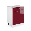 Vicco Meuble cuisine Rouge brillant 60cm avec tiroir, sans PT
