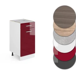 Vicco Meuble cuisine Rouge brillant 40cm sans PT