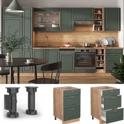 Vicco Meuble cuisine Vert Or Campagne 50cm sans PT