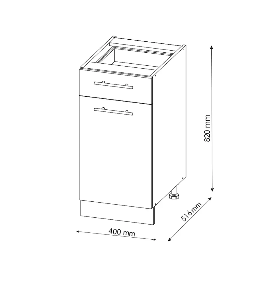 Vicco Meuble cuisine Vert Or Campagne 40cm sans PT