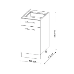 Vicco Meuble cuisine Vert Or Campagne 40cm sans PT