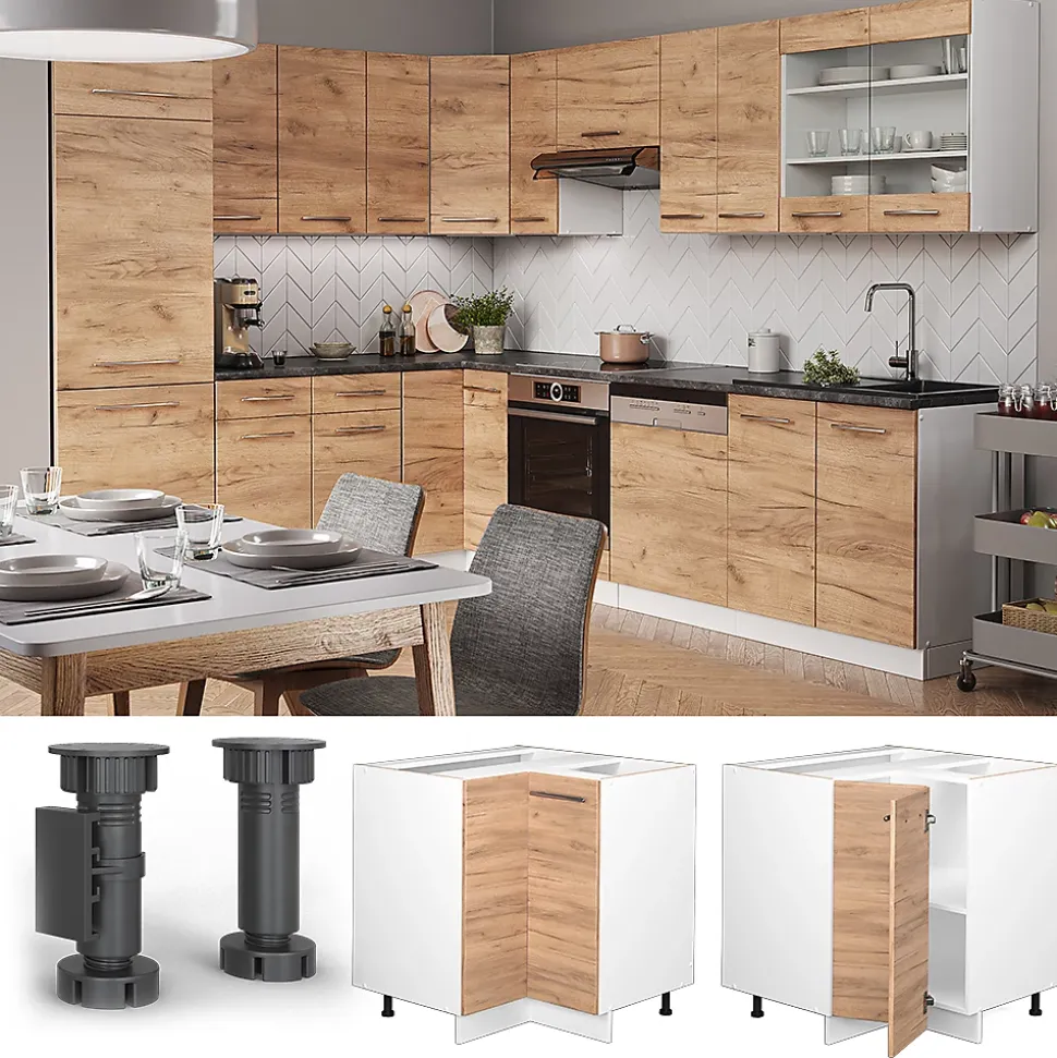 Vicco Meuble dangle Chêne de force doré 80.5cm sans PT