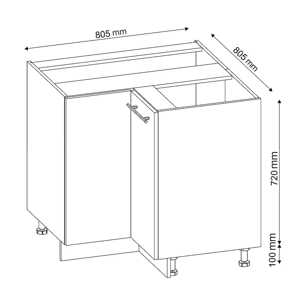 Vicco Meuble dangle Chêne de force doré 80.5cm sans PT