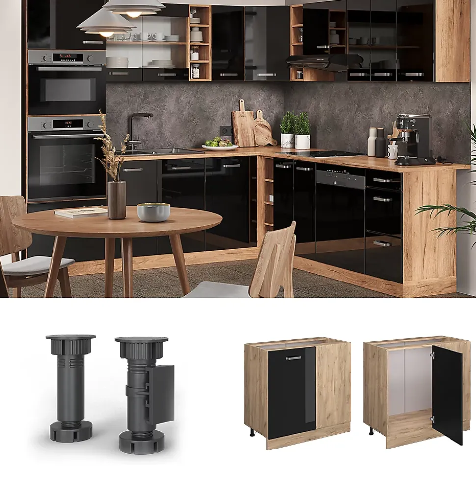 Vicco Meuble dangle Noir Haute brillance 86cm , PT Anthracite