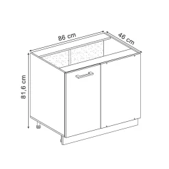 Vicco Meuble dangle Noir Haute brillance 86cm , PT Anthracite