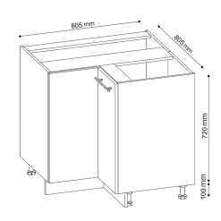 Vicco Meuble dangle Vert Or Campagne 80.5cm sans PT