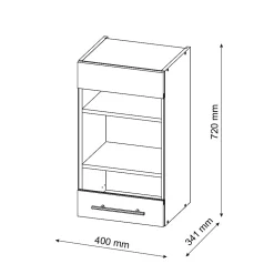 Vicco Meuble de cuisine haut vitré Anthracite Haute brillance 40cm
