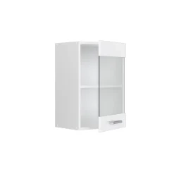 Vicco Meuble de cuisine haut vitré Blanc Haute brillance 40cm