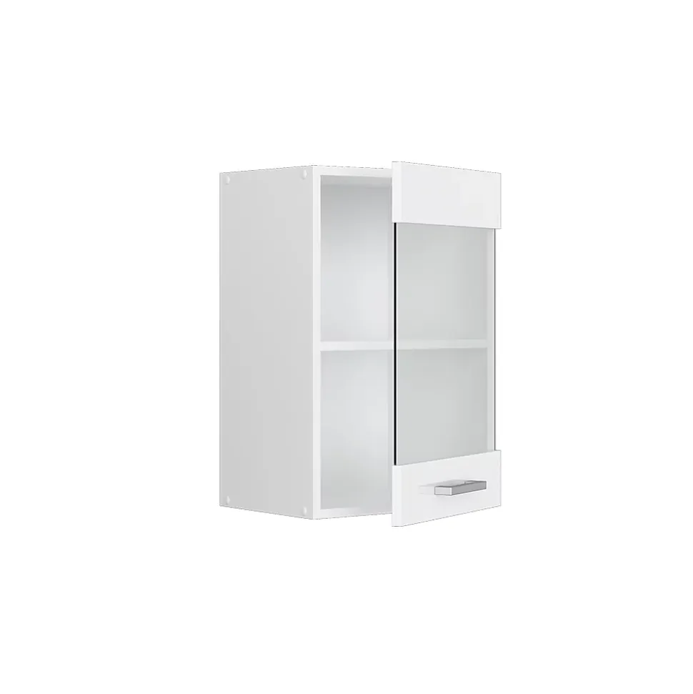 Vicco Meuble de cuisine haut vitré Blanc Haute brillance 40cm