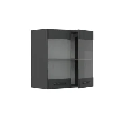 Vicco Meuble de cuisine haut vitré Anthracite campagne 60cm