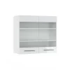 Vicco Meuble de cuisine haut vitré Blanc Haute brillance 80cm