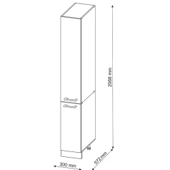Vicco Meuble haute de cuisine Blanc Haute brillance 30cm