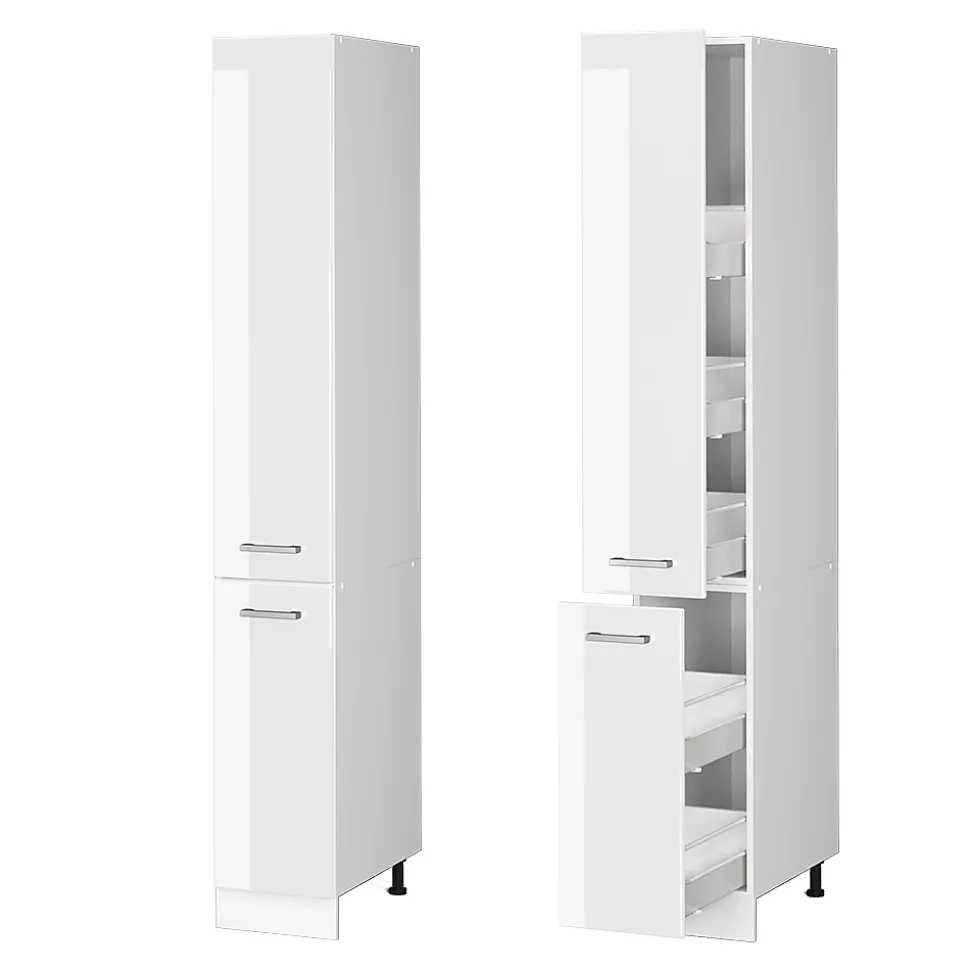 Vicco Meuble haute de cuisine Blanc Haute brillance 30cm