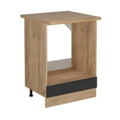 Vicco Meuble pour four Anthracite campagne 60cm , PT Chêne