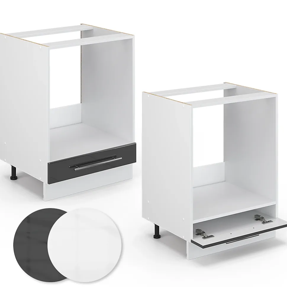 Vicco Meuble pour four Anthracite Haute brillance 60cm , PT Anthracite