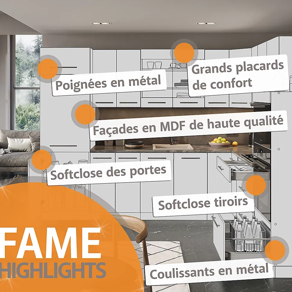 Vicco Meuble pour four Anthracite Haute brillance 60cm , PT Anthracite