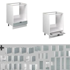 Vicco Meuble pour four Bleu clair-gris 60cm sans PT