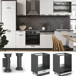 Vicco Meuble pour four Blanc campagne 60cm sans PT