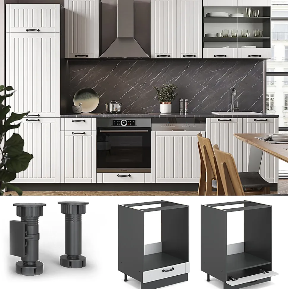 Vicco Meuble pour four Blanc campagne 60cm sans PT