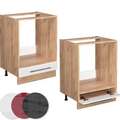 Vicco Meuble pour four Blanc Haute brillance 60cm , PT Chêne