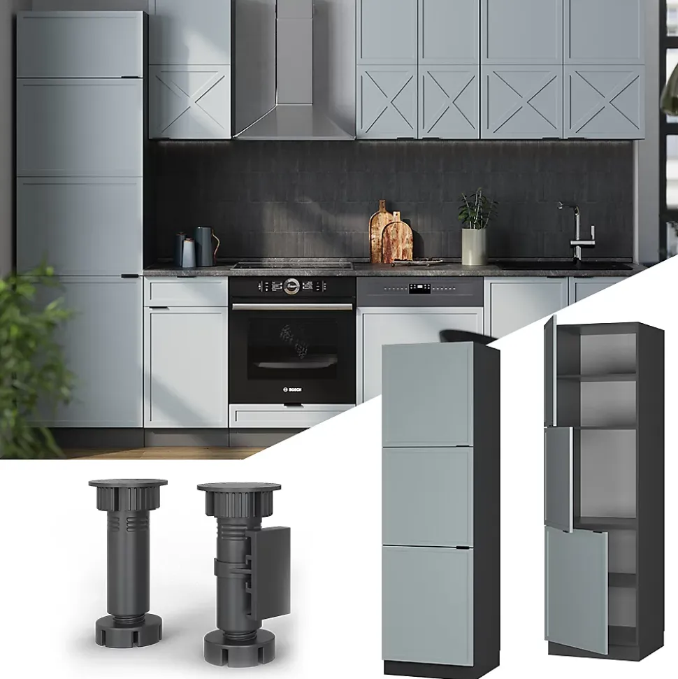 Vicco Meuble pour four Bleu clair-gris 60cm