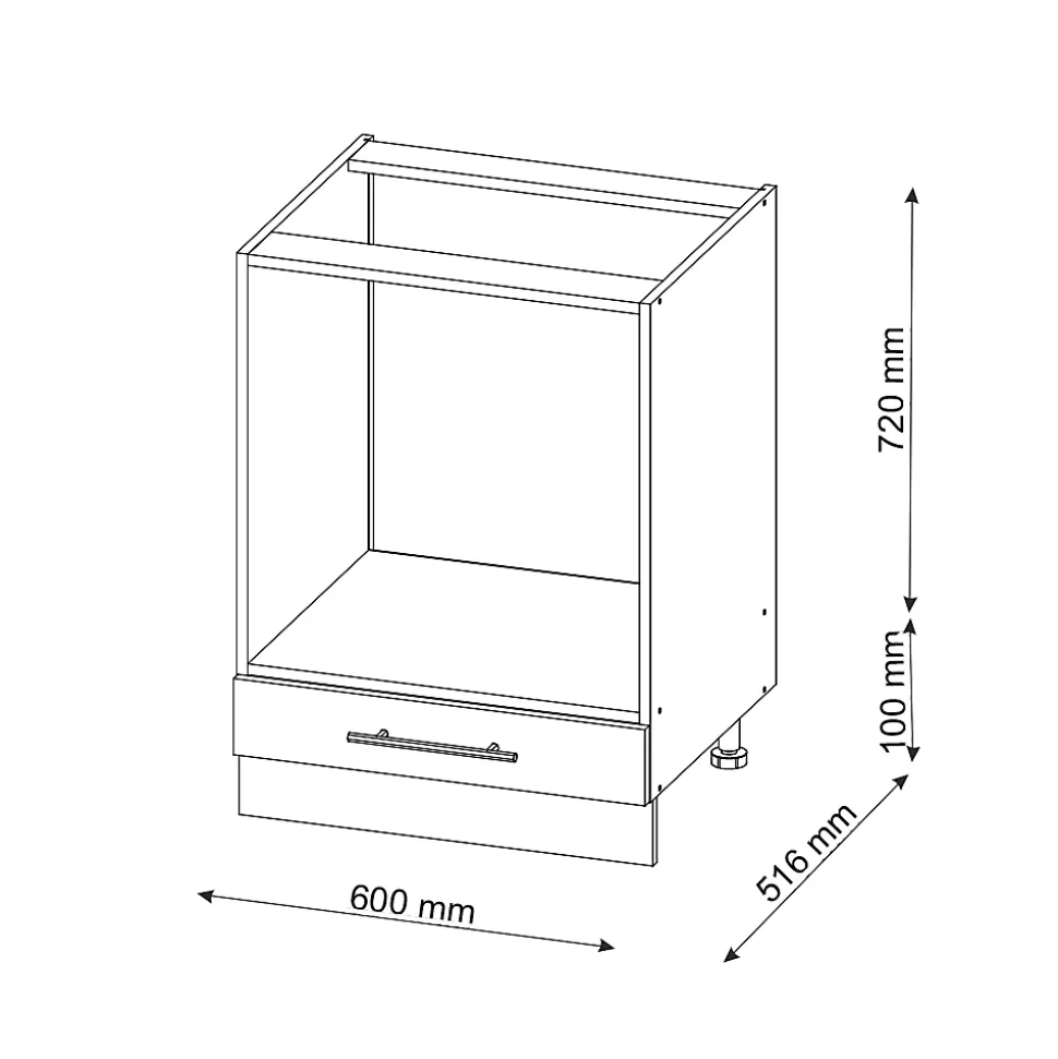 Vicco Meuble pour four Blanc campagne 60cm , PT Anthracite