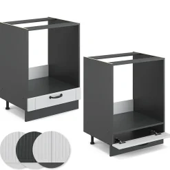 Vicco Meuble pour four Blanc campagne 60cm , PT Anthracite