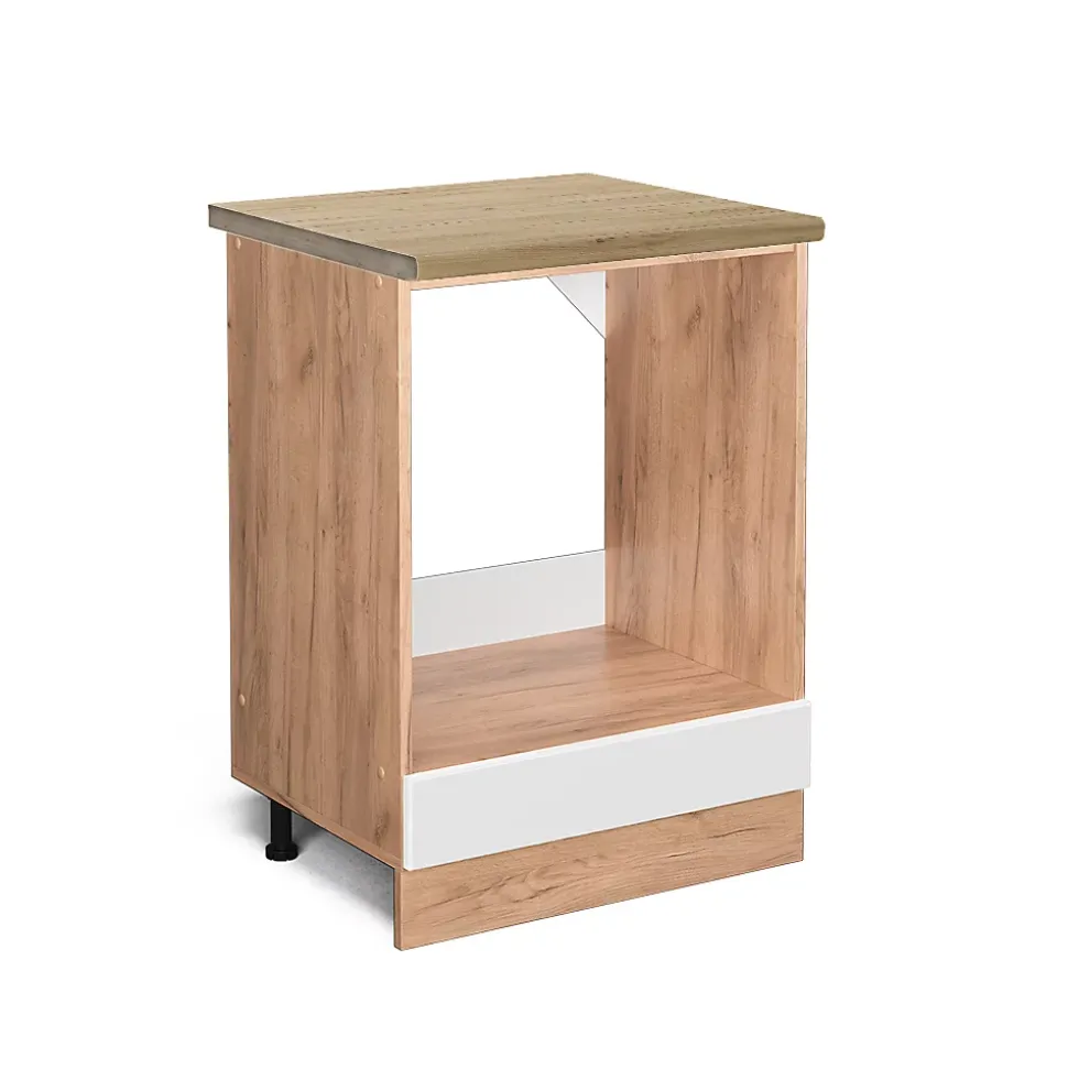 Vicco Meuble pour four Blanc Haute brillance 60cm , PT Chêne