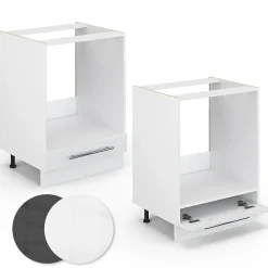 Vicco Meuble pour four Blanc Haute brillance 60cm , PT Chêne