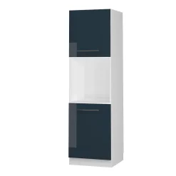 Vicco Meuble pour four Bleu foncé brillant 60cm avec étagères ouvertes