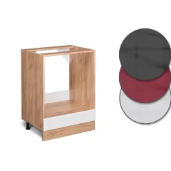 Vicco Meuble pour four Blanc Haute brillance 60cm PT Marbre