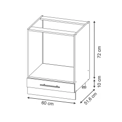 Vicco Meuble pour four Bleu clair-gris 60cm , PT Chêne