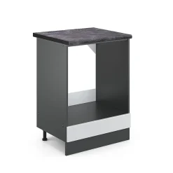 Vicco Meuble pour four Blanc Haute brillance 60cm , PT Anthracite
