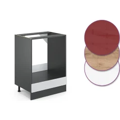 Vicco Meuble pour four Blanc Haute brillance 60cm , PT Anthracite