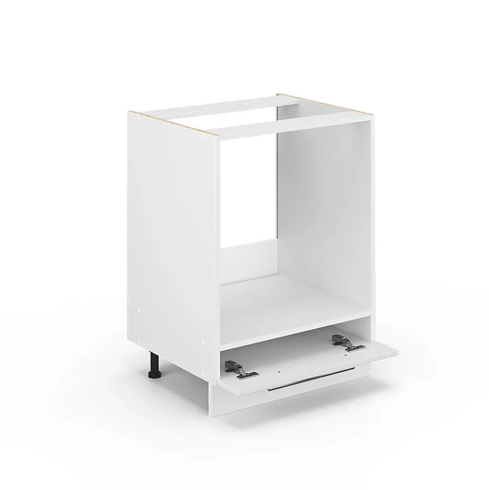 Vicco Meuble pour four Blanc Haute brillance 60cm , PT Marbre