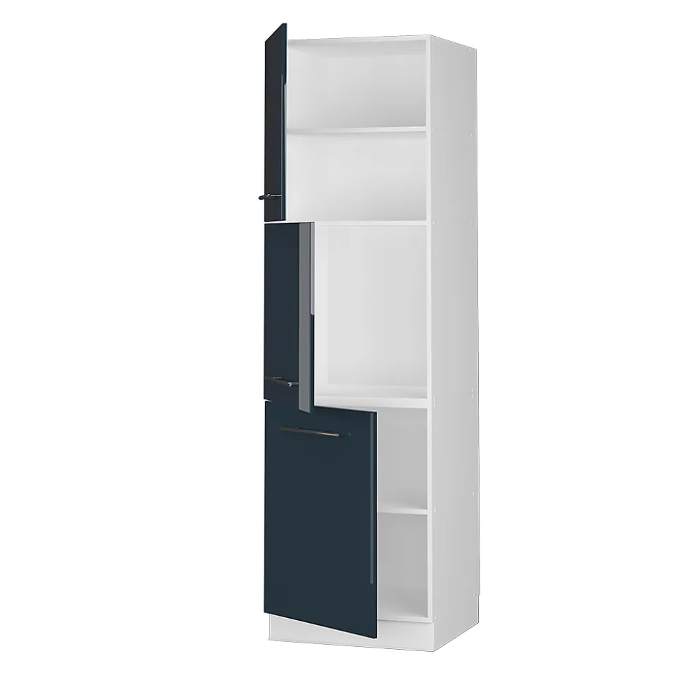 Vicco Meuble pour four Bleu foncé brillant 60cm