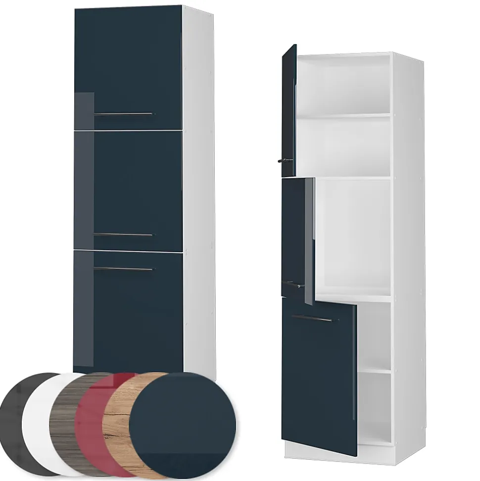 Vicco Meuble pour four Bleu foncé brillant 60cm