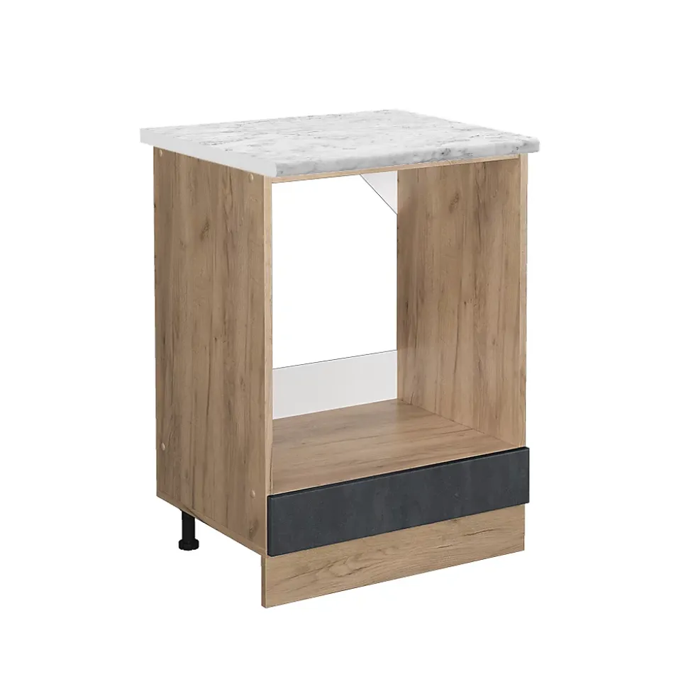 Vicco Meuble pour four Béton noir 60cm PT Marbre