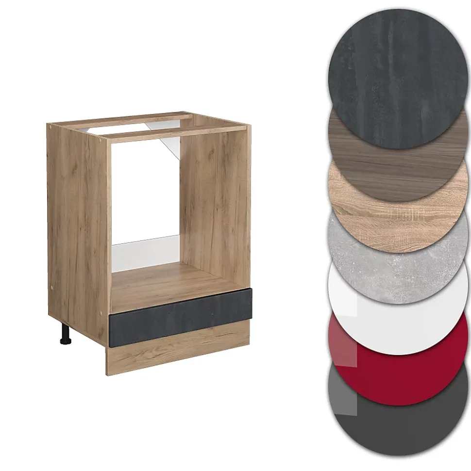 Vicco Meuble pour four Béton noir 60cm PT Marbre