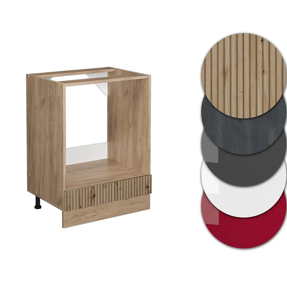 Vicco Meuble pour four Chêne Artisan 60cm PT Marbre