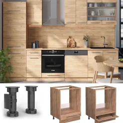 Vicco Meuble pour four Chêne de force doré 60cm , PT Chêne