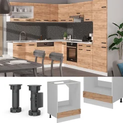 Vicco Meuble pour four Chêne de force doré 60cm sans PT