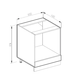 Vicco Meuble pour four Chêne de force doré 60cm , PT Anthracite