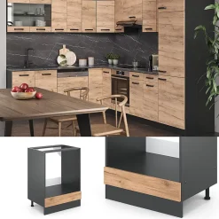 Vicco Meuble pour four Chêne de force doré 60cm , PT Chêne