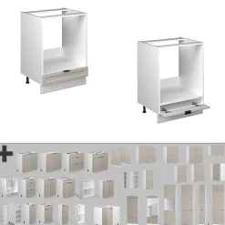 Vicco Meuble pour four GrisBeige 60cm , PT Anthracite