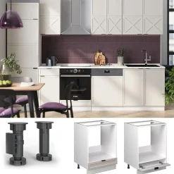 Vicco Meuble pour four GrisBeige 60cm , PT Anthracite