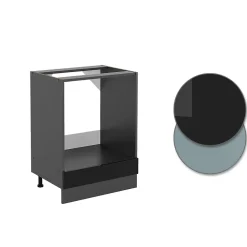 Vicco Meuble pour four Noir Haute brillance 60cm , PT Chêne